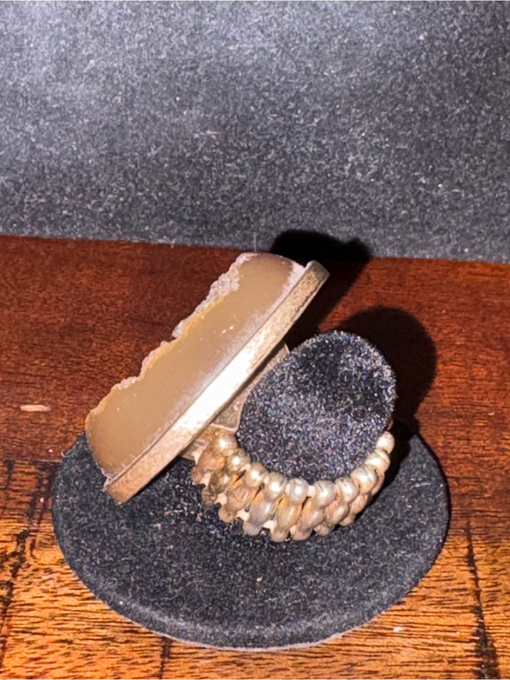 Stone Look Adjustable Statement Ring - Picture 2 of 3